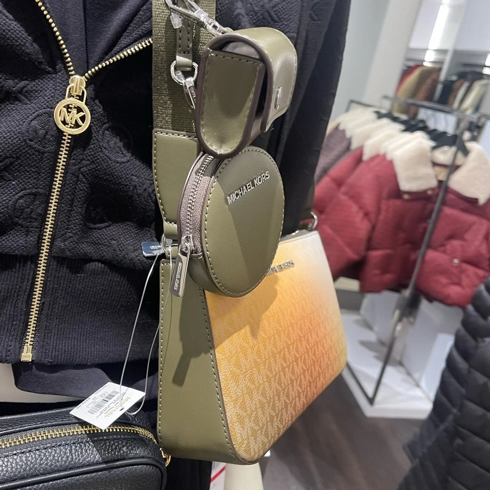 MICHAEL KORS Jet Set Sm Ombré Signature Logo Crossbody Case Apple Airpods Pro